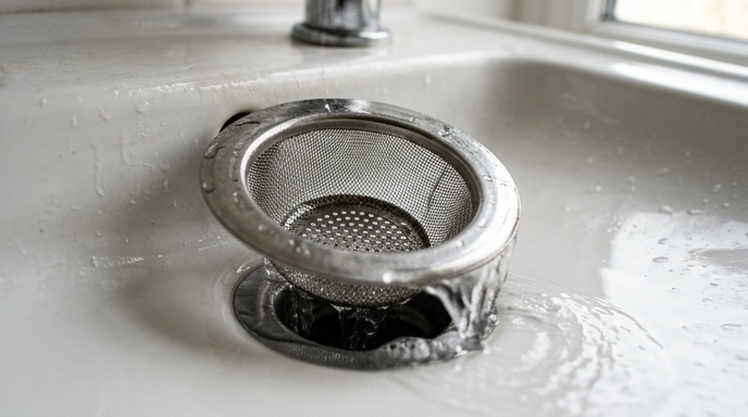 Person unscrewing the U-bend trap under a bathroom sink with a bucket underneath
